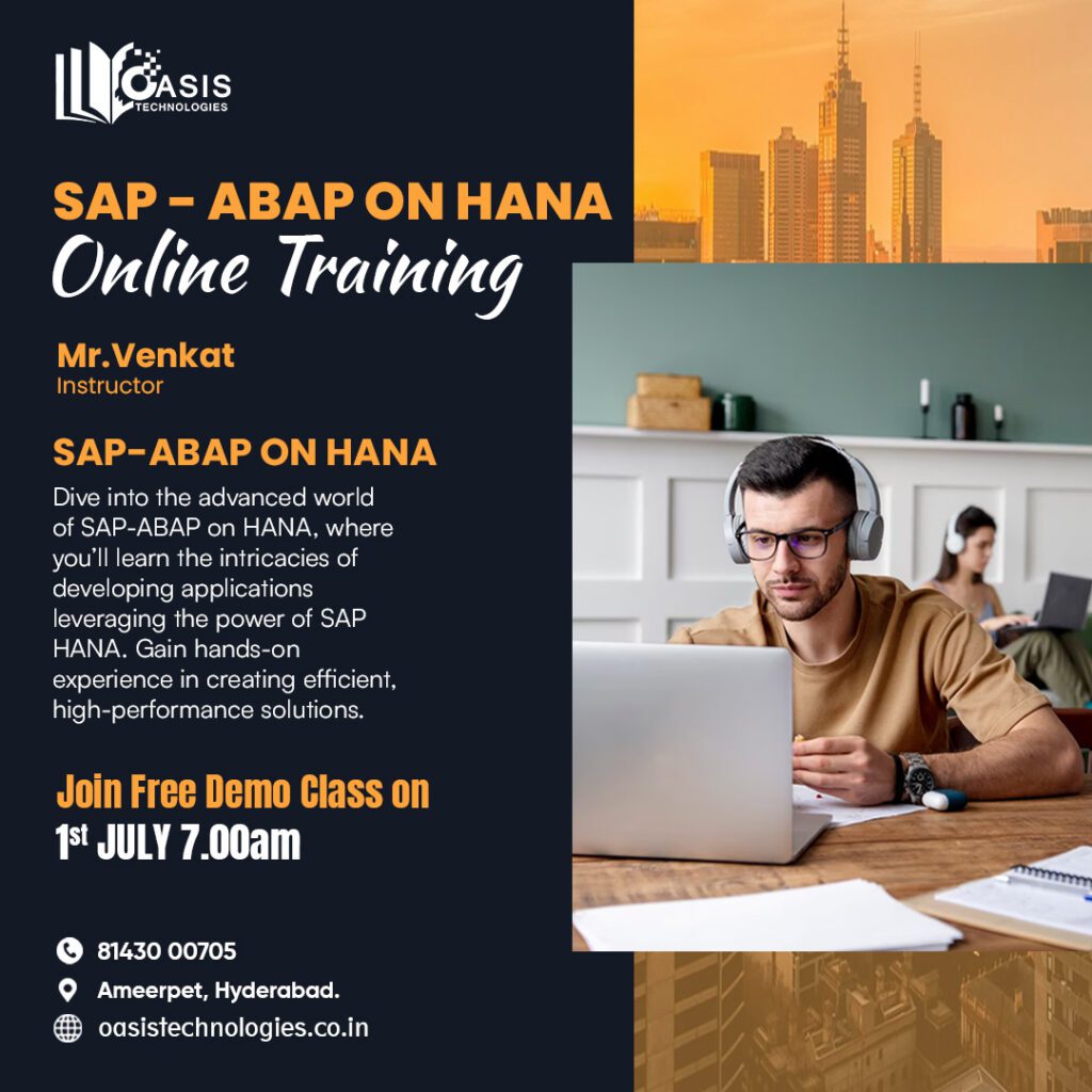 SAP SD Online Training in Hyderabad,Best ABAP on HANA Online Training institutes in Hyderabad,