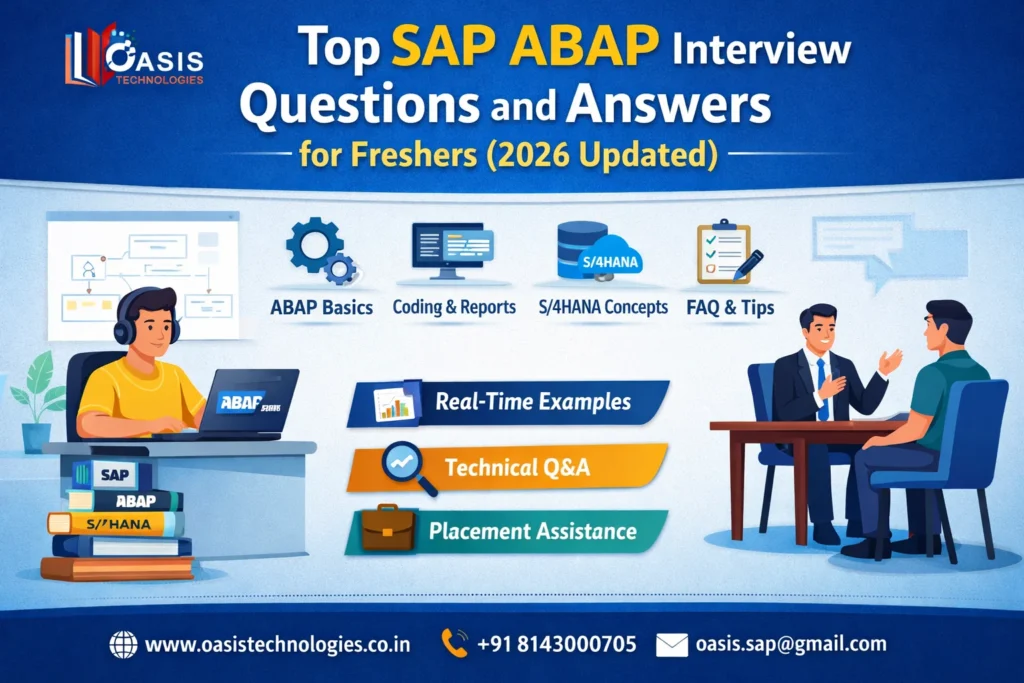 Top SAP ABAP Interview Questions and Answers for Freshers (2026 Updated) from Oasis Technologies